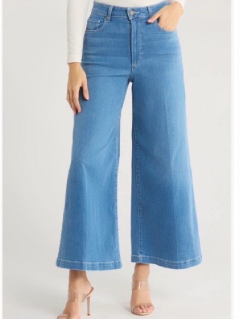 PAIGE Lennie High Rise Cropped Wide Leg Jeans Women’s Size 31 culottes